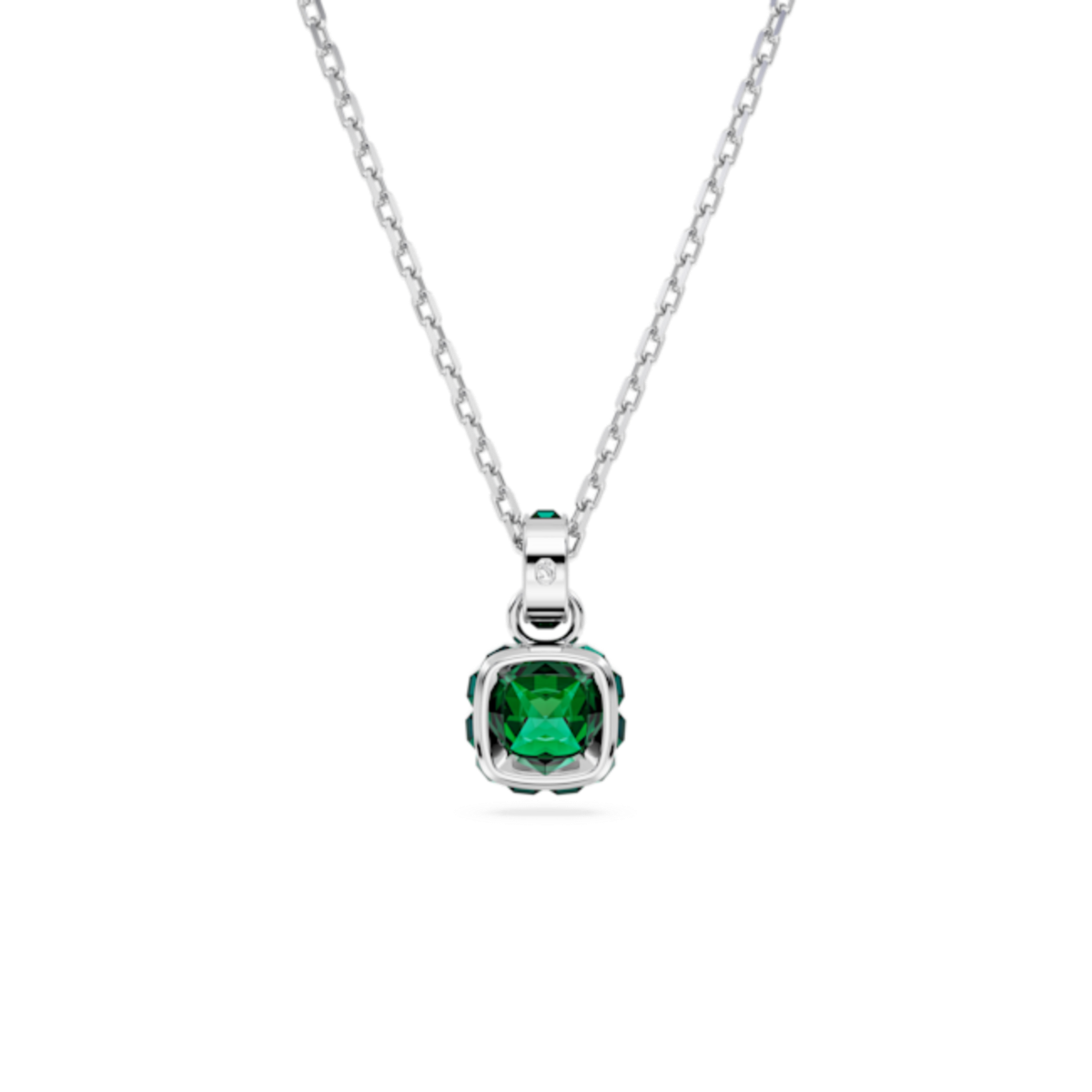 Resim Birthstone Kolye, Kare kesim, Mayıs, Yeşil, Rodyum kaplama