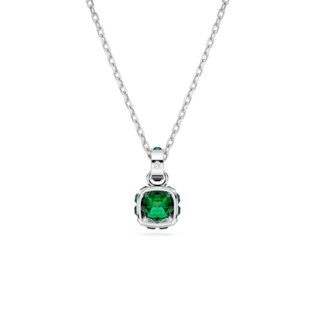 Resim Birthstone Kolye, Kare kesim, Mayıs, Yeşil, Rodyum kaplama