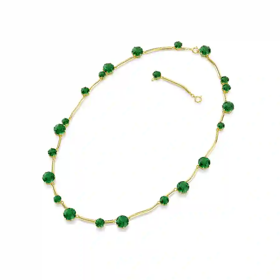 Resim Constella Strand, Karışık yuvarlak kesimler, Yeşil, Altın rengi kaplama