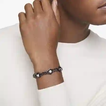 Resim Numina Bileklik, Yuvarlak kesim, Siyah, Rutenyum kaplama