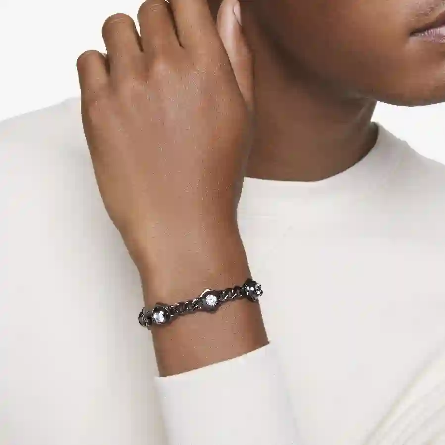 Resim Numina Bileklik, Yuvarlak kesim, Siyah, Rutenyum kaplama