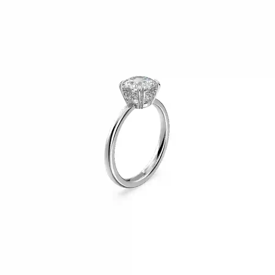 Resim Constella Kokteyl Yüzüğü, Yuvarlak kesim, Beyaz, Rodyum kaplama