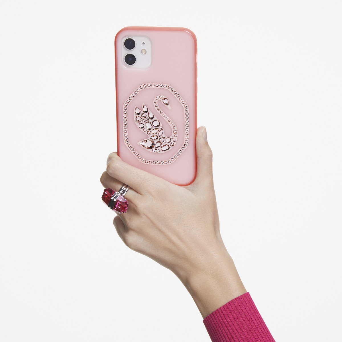 Resim Akıllı Telefon Kılıfı, Kuğu, iPhone® 13 Pro, Uçuk pembe