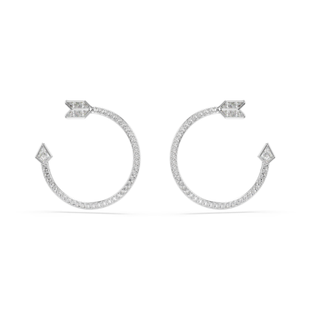 Resim Idyllia halka küpeler, Karışık kesimler, Ok, Beyaz, Rodyum kaplama