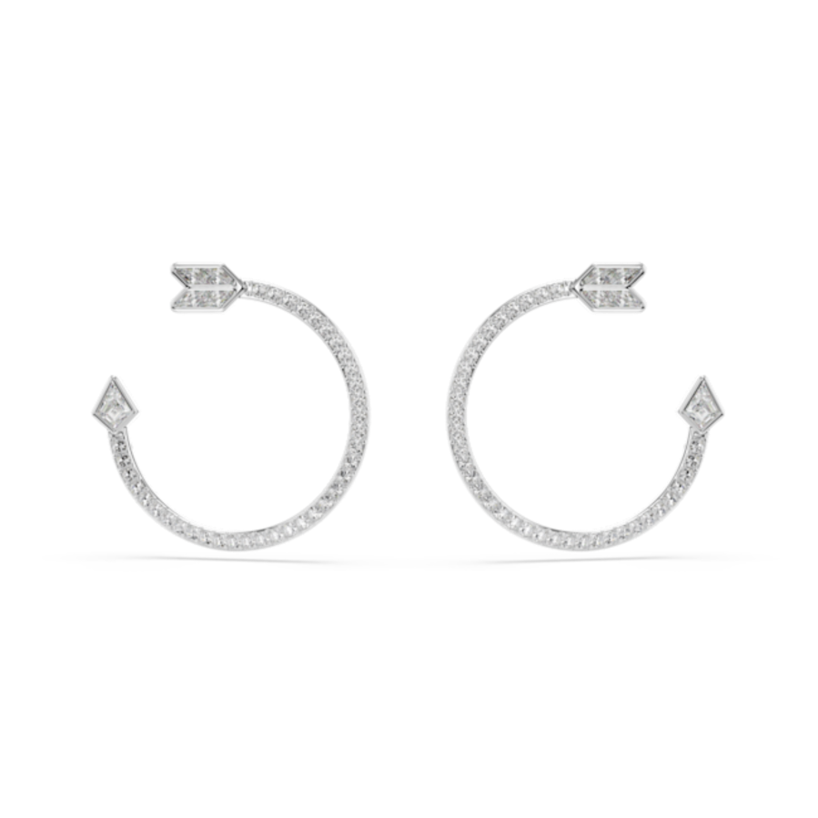 Resim Idyllia halka küpeler, Karışık kesimler, Ok, Beyaz, Rodyum kaplama