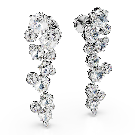 Resim Constella damla küpeler, Karışık kesimler, Beyaz, Rodyum kaplama