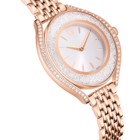 Resim Crystalline aura Saat, İsviçre Üretimi, Metal bileklik, Rose Altın tonu, Pembe altın rengi yüzey