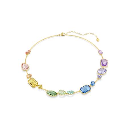 Resim Gema Kolye, Karışık kesimler, Çok renkli, Altın rengi kaplama