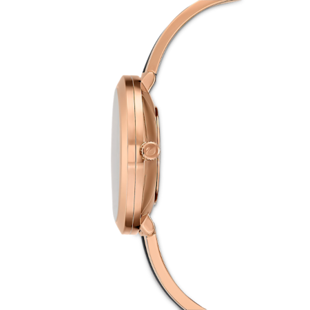 Resim Crystalline Delight Saat, İsviçre Üretimi, Metal bileklik, Siyah, Pembe altın rengi yüzey