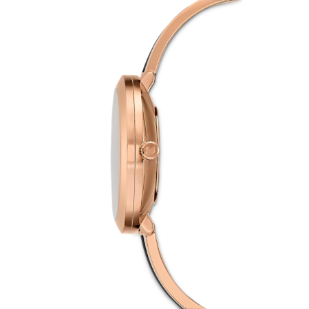 Resim Crystalline Delight Saat, İsviçre Üretimi, Metal bileklik, Siyah, Pembe altın rengi yüzey