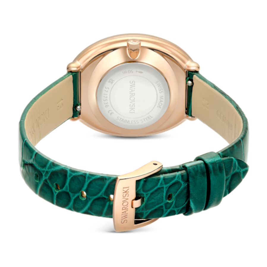 Resim Imber Saat, İsviçre Üretimi, Deri kayış, Yeşil, Pembe altın rengi yüzey
