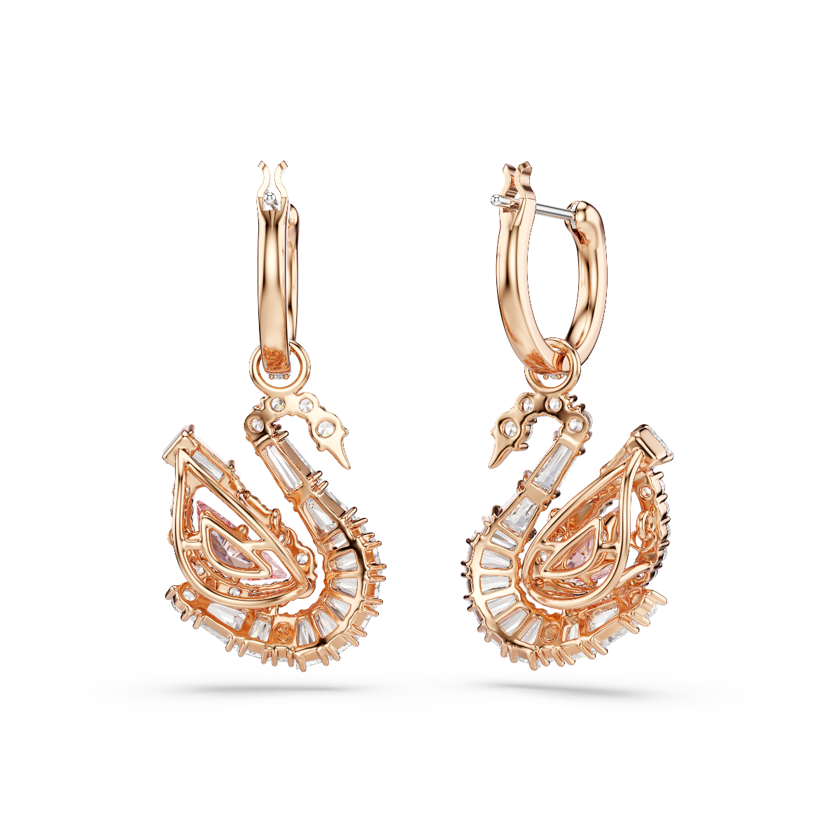 Resim Swan damla küpeler, Pavé, Kuğu, Pembe