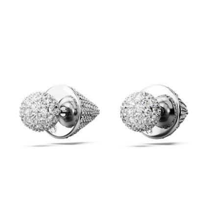 Resim Sublima düğme Küpeler, Ay, Beyaz, Rodyum kaplama