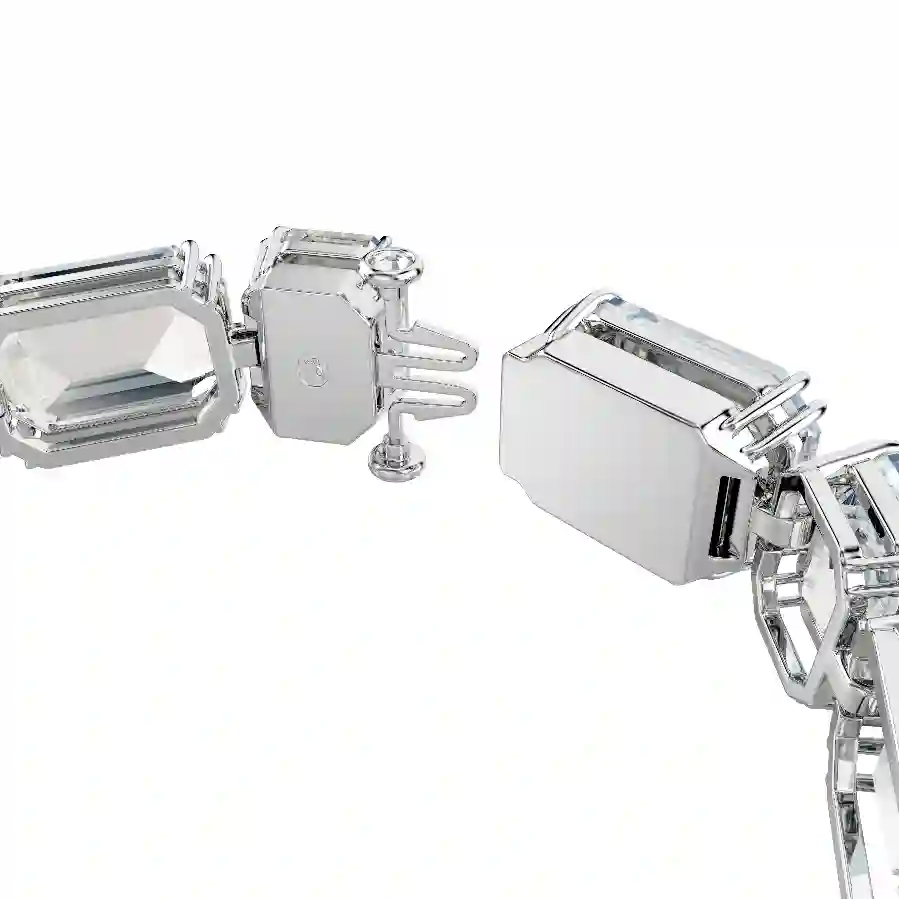 Resim Millenia Tennis bileklik, Sekizgen kesim, Beyaz, Rodyum kaplama