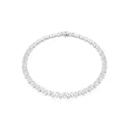 Resim Matrix Tennis kolye, Armut kesim, Beyaz, Rodyum kaplama