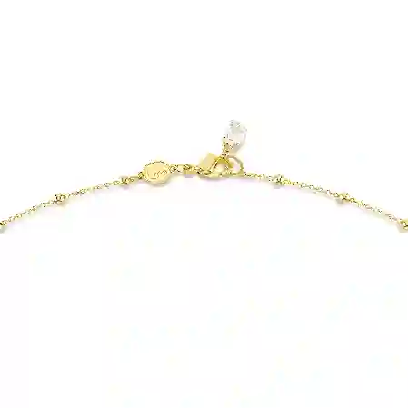 Resim Imber Dizi Kolye, Yuvarlak kesim, Beyaz, Altın rengi kaplama