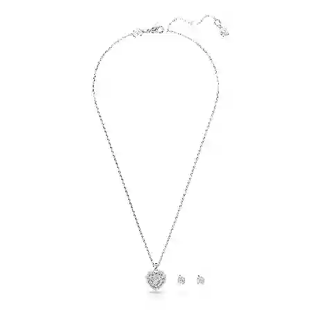 Resim Idyllia Set, Kristal inci, Kalp, Beyaz, Rodyum kaplama