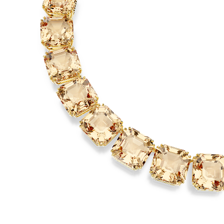 Resim Millenia Tennis kolye, Sekizgen kesim, Caramel, Altın rengi kaplama