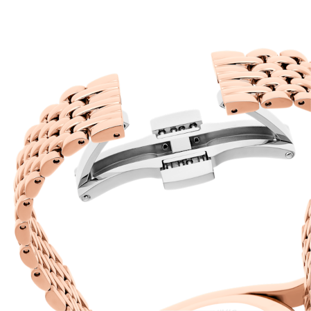 Resim Crystalline aura Saat, İsviçre Üretimi, Metal bileklik, Rose Altın tonu, Pembe altın rengi yüzey