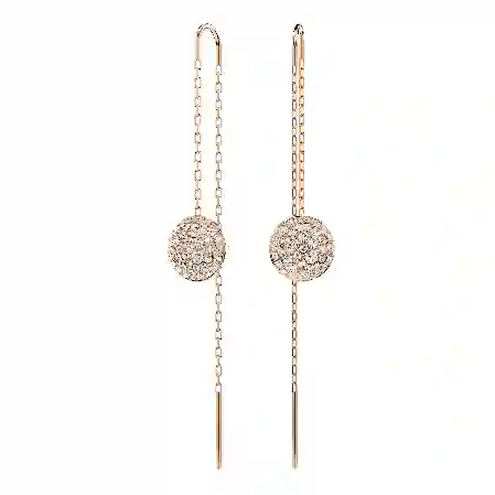 Resim Meteora damla küpeler, Beyaz, Pembe altın rengi kaplama