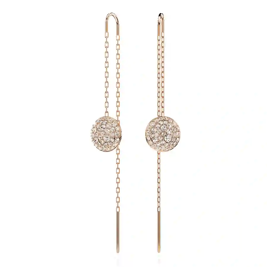 Resim Meteora damla küpeler, Beyaz, Pembe altın rengi kaplama