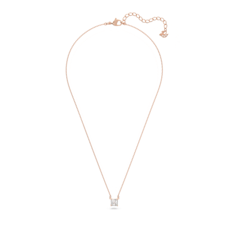 Resim Stilla Attract Kolye, Kare kesim, Beyaz, Pembe altın rengi kaplama