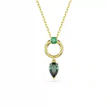 Resim Mesmera Kolye, Karışık kesimler, Yeşil, Altın rengi kaplama