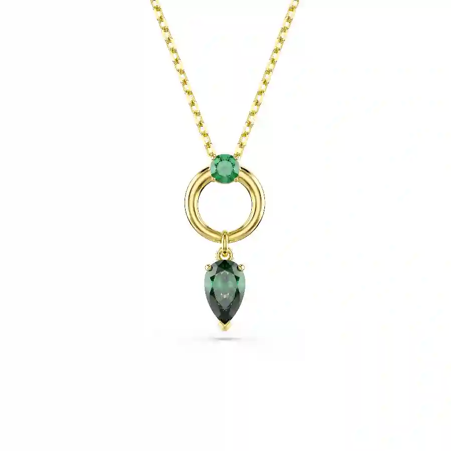 Resim Mesmera Kolye, Karışık kesimler, Yeşil, Altın rengi kaplama