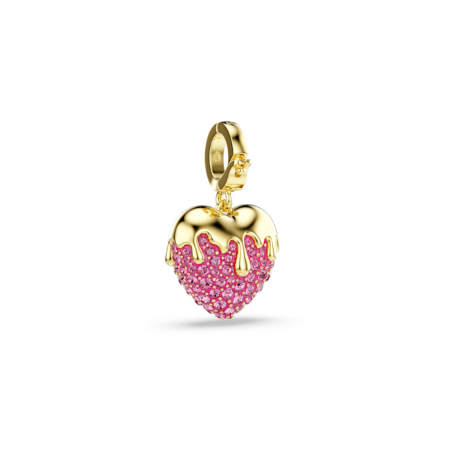 Resim Idyllia Charm, Yuvarlak kesim, Kalp, Pembe, Altın rengi kaplama