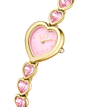 Resim Idyllia Heart Saat, Kristal bileklik, Pembe, Altın rengi yüzey