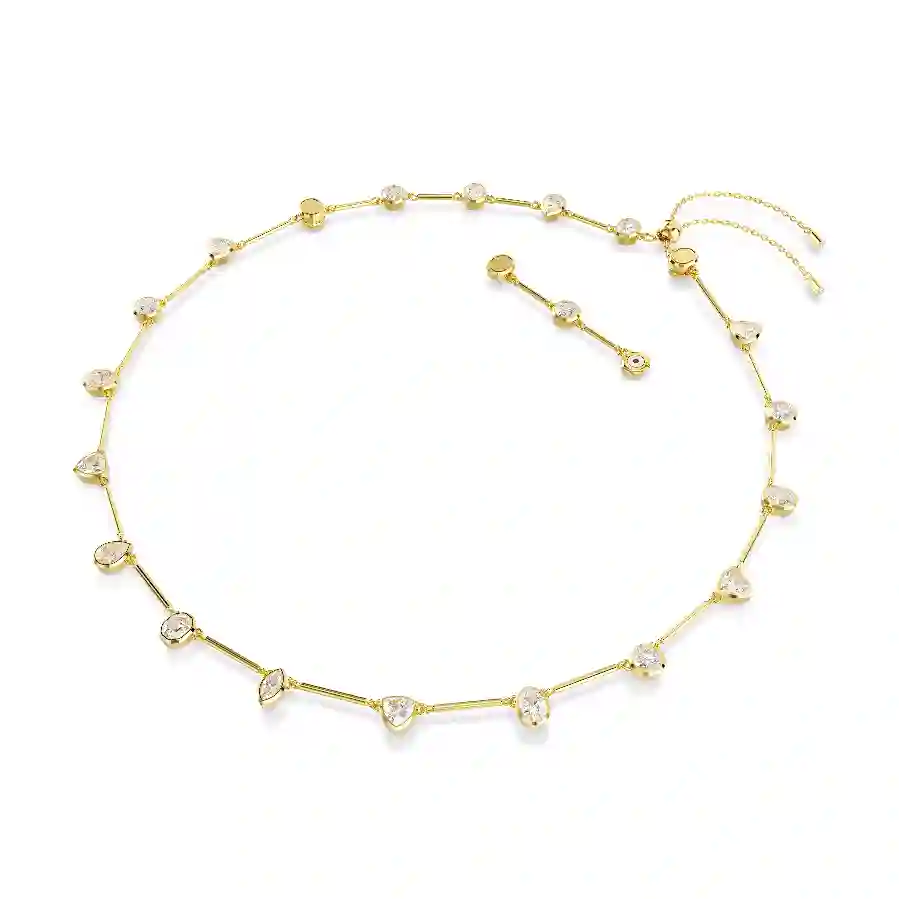 Resim Imber Tennis kolye, Mıknatıslı kapama mekanizması, Karışık kesimler, Beyaz, Altın rengi kaplama