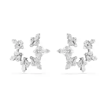 Resim Idyllia Klipsli Küpeler, Karışık kesimler, Kar tanesi, Beyaz, Rodyum kaplama