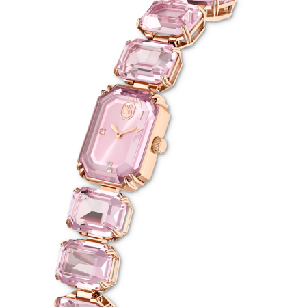 Resim Saat, Sekizgen kesim bileklik, Pembe, Pembe altın rengi yüzey