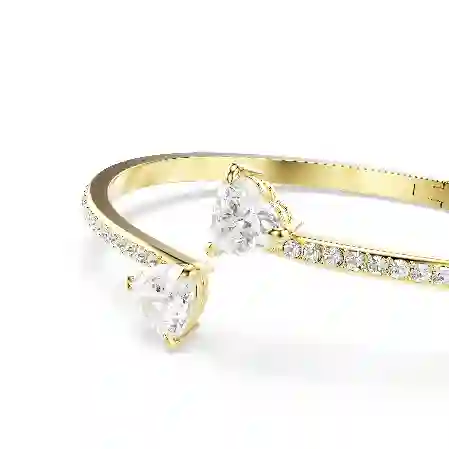 Resim Mesmera Attract Bileklik, Kalp, Beyaz, Altın rengi kaplama