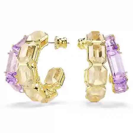 Resim Millenia halka küpeler, Karışık kesimler, Çok renkli, Altın rengi kaplama