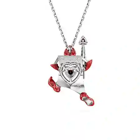 Resim Alice in Wonderland Kolye, İskambil kağıdı, Kırmızı, Rodyum kaplama