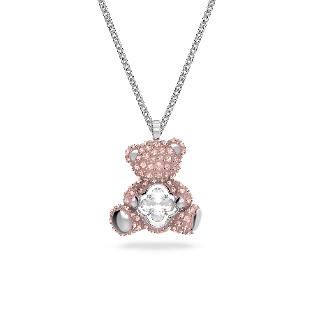Resim Teddy Kolye, Ayıcık, Pembe, Rodyum kaplama