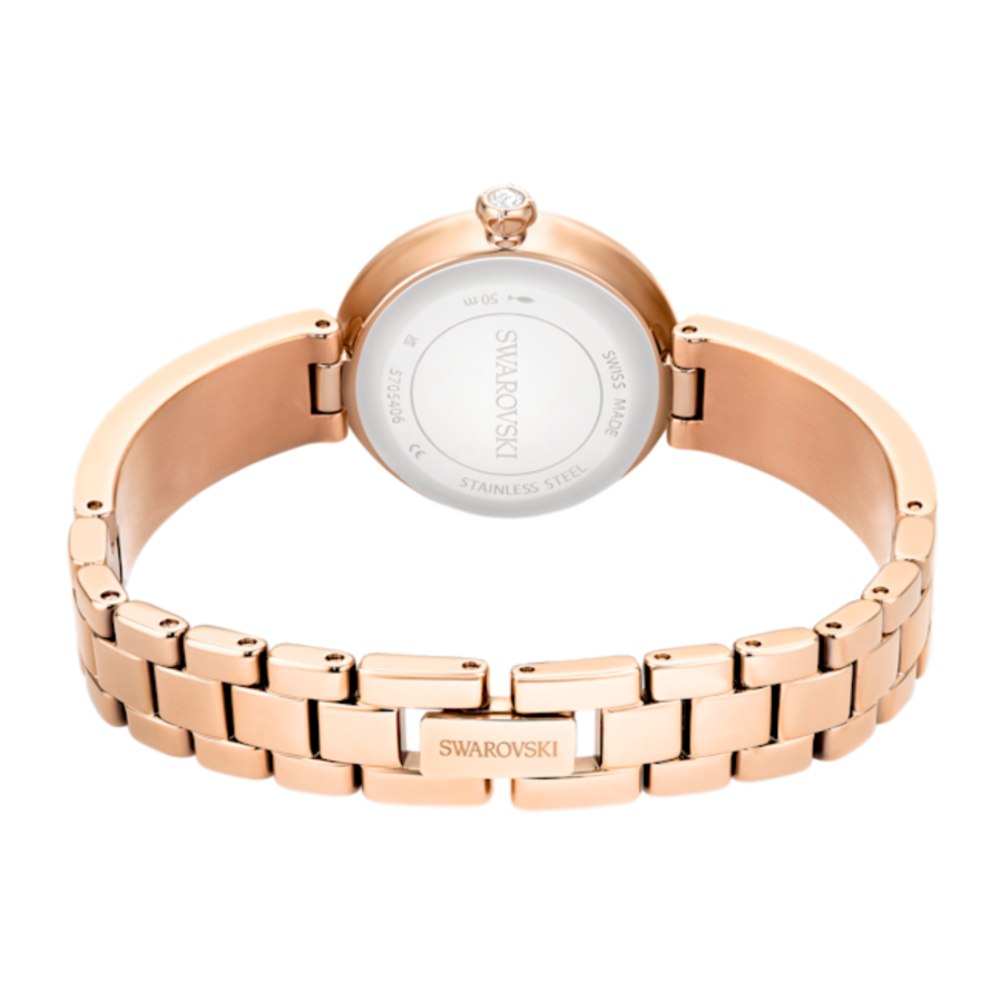Resim Matrix Pearl Halka bileklik saat, İsviçre Üretimi, Kristal bileklik, Pembe altın rengi yüzey