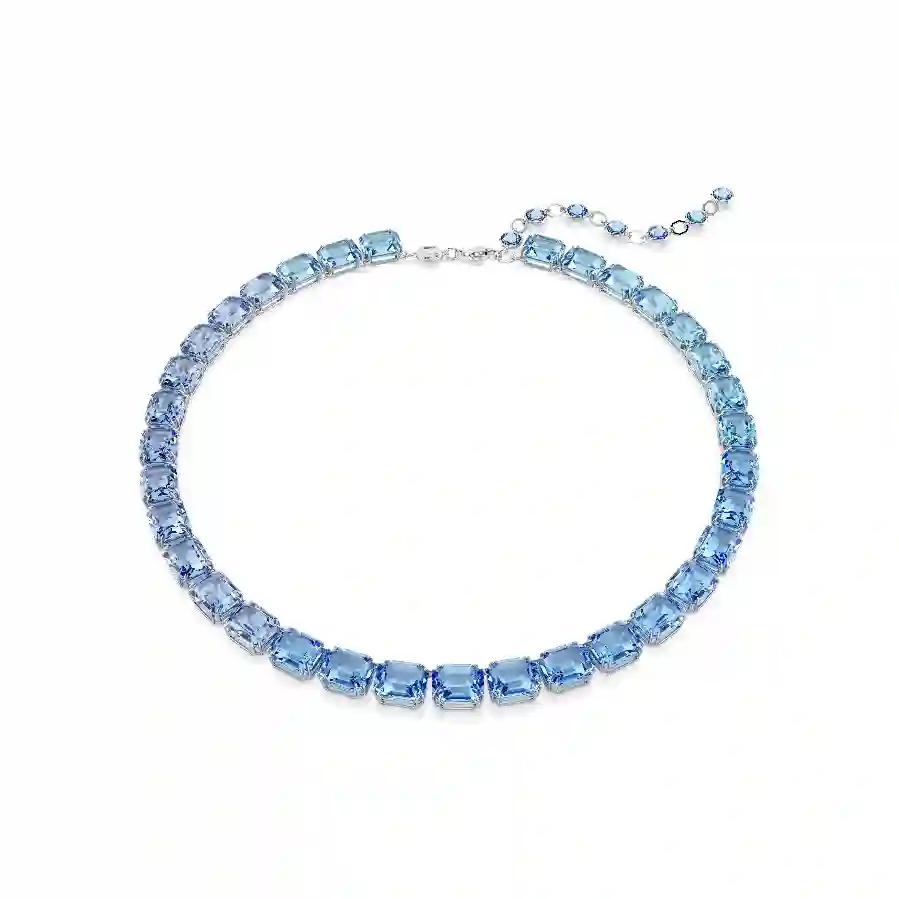 Resim Millenia Tennis kolye, Sekizgen kesim, Renk geçişli, Mavi, Rodyum kaplama