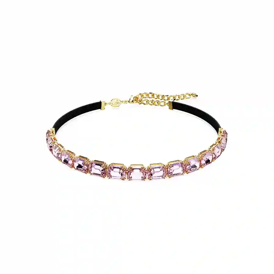 Resim Millenia Tennis gerdanlık, Sekizgen kesim, Mor, Altın rengi kaplama