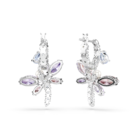 Resim Ariana Grande x Swarovski damla küpeler, Karışık kesimler, Yusufçuk, Çok renkli, Rodyum kaplama