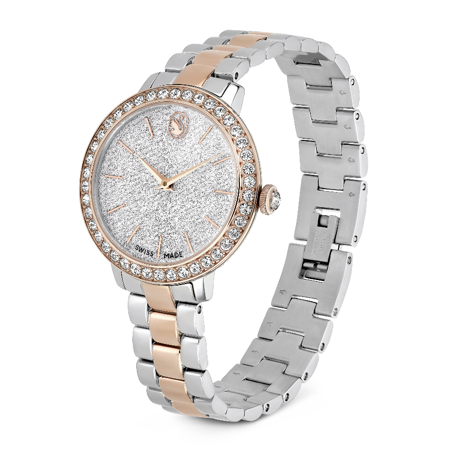 Resim Saat, İsviçre Üretimi, Metal bileklik, Gümüş Rengi, Pembe altın rengi yüzey