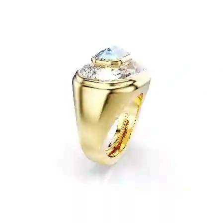 Resim Chroma Kokteyl Yüzüğü, Sekizgen kesim, Mavi, Altın rengi kaplama