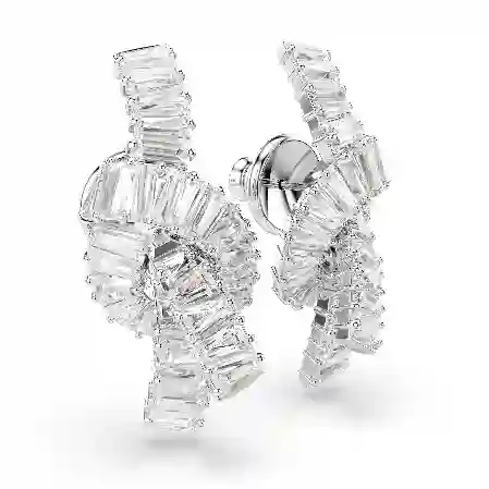 Resim Matrix Küpeler, Baget kesim, Düğüm, Beyaz, Rodyum kaplama