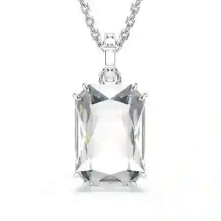 Resim Millenia Kolye, Sekizgen kesim, Beyaz, Rodyum kaplama