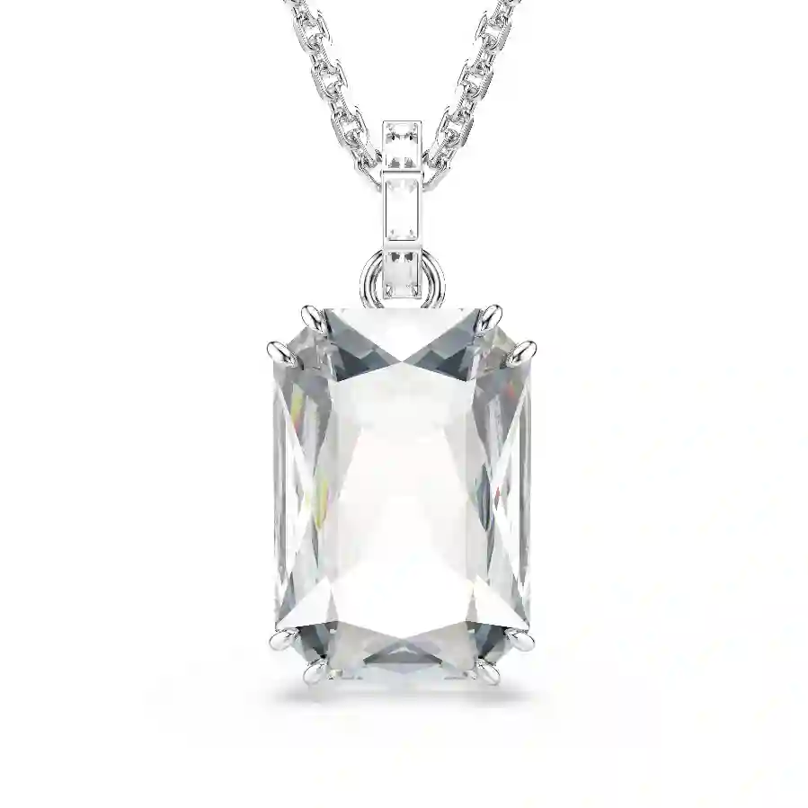 Resim Millenia Kolye, Sekizgen kesim, Beyaz, Rodyum kaplama