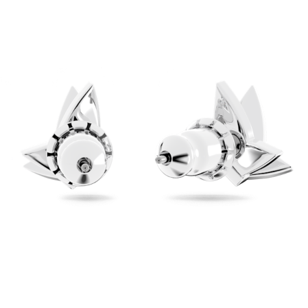 Resim Idyllia Lilia düğme Küpeler, Kelebek, Beyaz, Rodyum kaplama