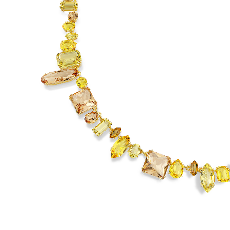 Resim Gema Dizi Kolye, Karışık kesimler, Sarı, Altın rengi kaplama