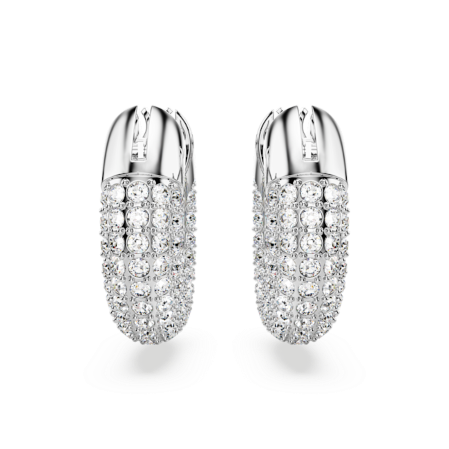 Resim Dextera halka küpeler, Küçük, Beyaz, Rodyum kaplama