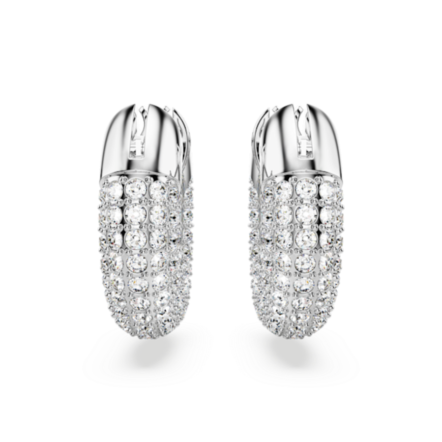 Resim Dextera halka küpeler, Küçük, Beyaz, Rodyum kaplama